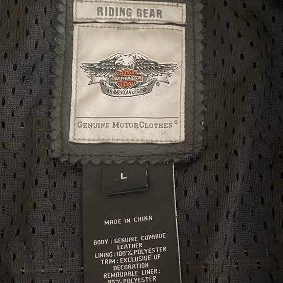 Authentic 3 in 1 Harley Davidson Black Orange Miss Enthusiast Leather Jacket Lrg - Picture 7 of 15